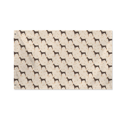 Doberman Pinscher Pattern Print Polyester Flag
