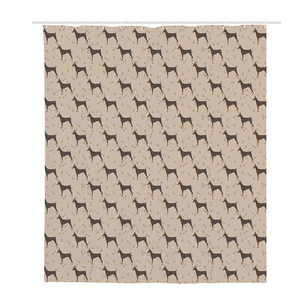 Doberman Pinscher Pattern Print Polyester Shower Curtain