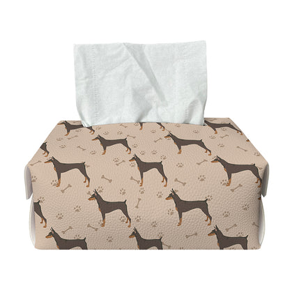 Doberman Pinscher Pattern Print Rectangle Tissue Box Cover