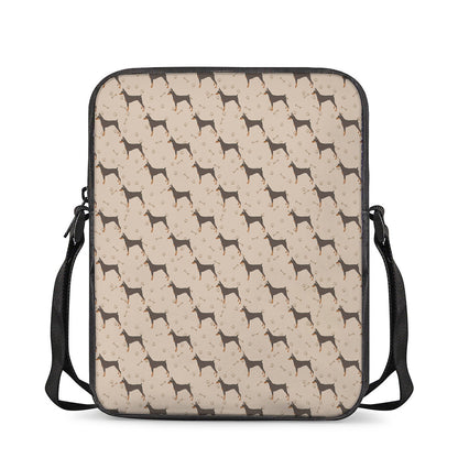 Doberman Pinscher Pattern Print Rectangular Crossbody Bag