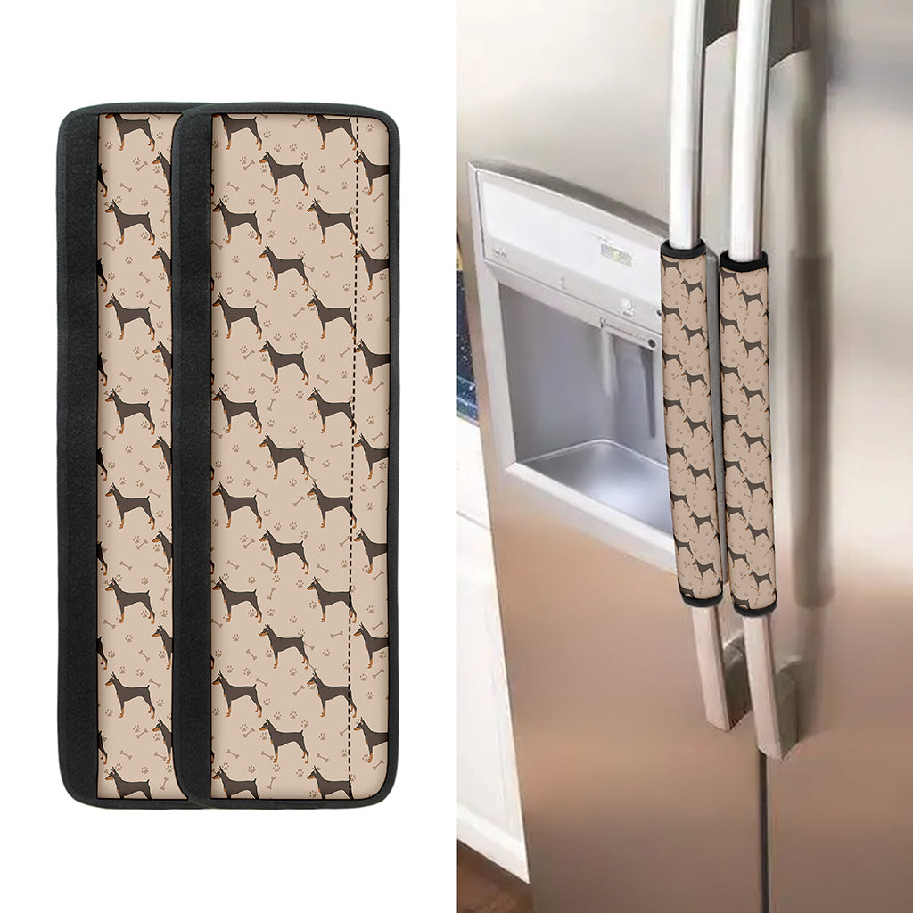 Doberman Pinscher Pattern Print Refrigerator Handle Covers