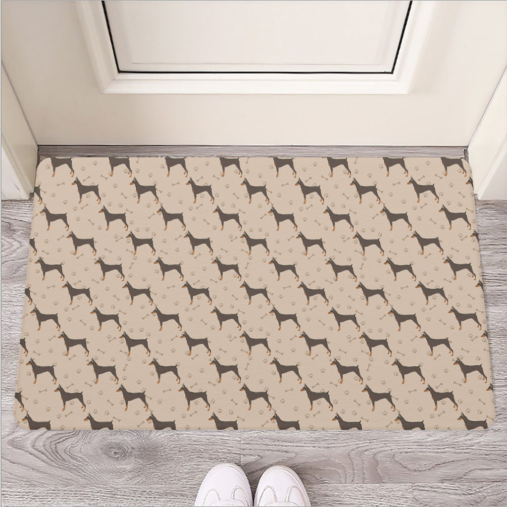 Doberman Pinscher Pattern Print Rubber Doormat