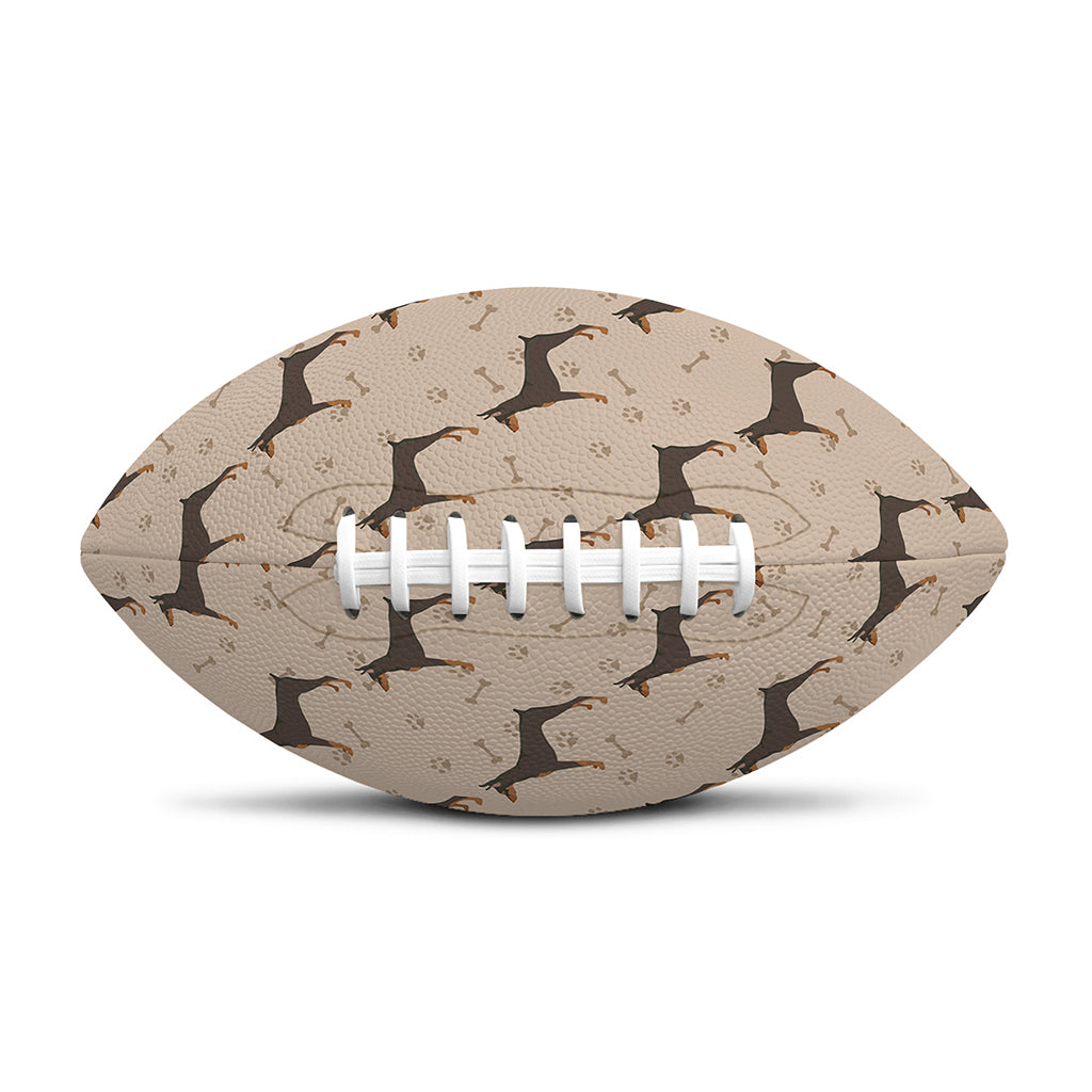 Doberman Pinscher Pattern Print Rugby Ball