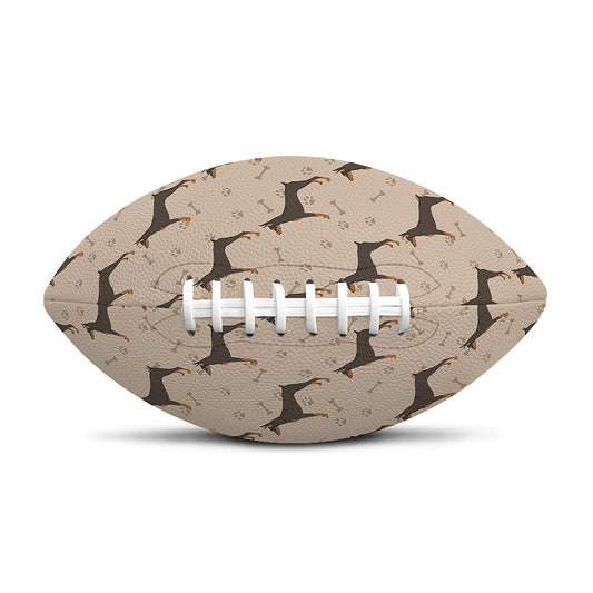 Doberman Pinscher Pattern Print Rugby Ball