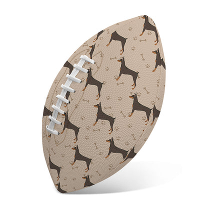 Doberman Pinscher Pattern Print Rugby Ball