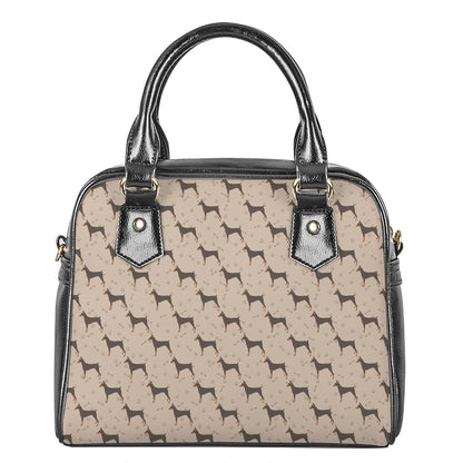 Doberman Pinscher Pattern Print Shoulder Handbag