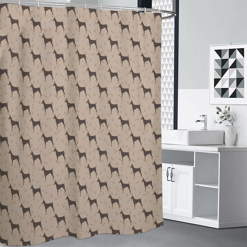 Doberman Pinscher Pattern Print Shower Curtain