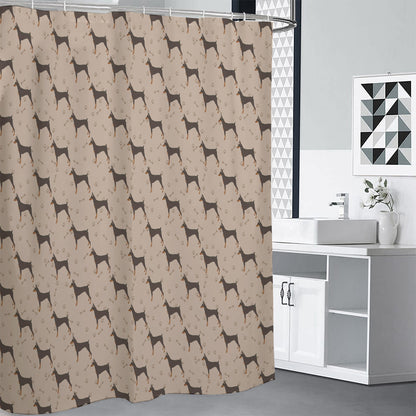 Doberman Pinscher Pattern Print Shower Curtain
