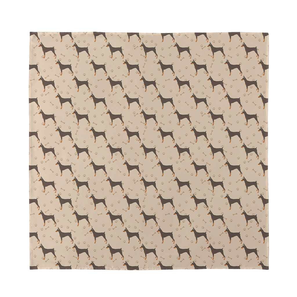 Doberman Pinscher Pattern Print Silk Bandana