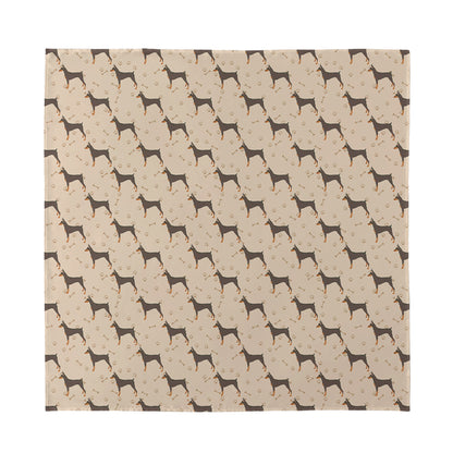 Doberman Pinscher Pattern Print Silk Bandana