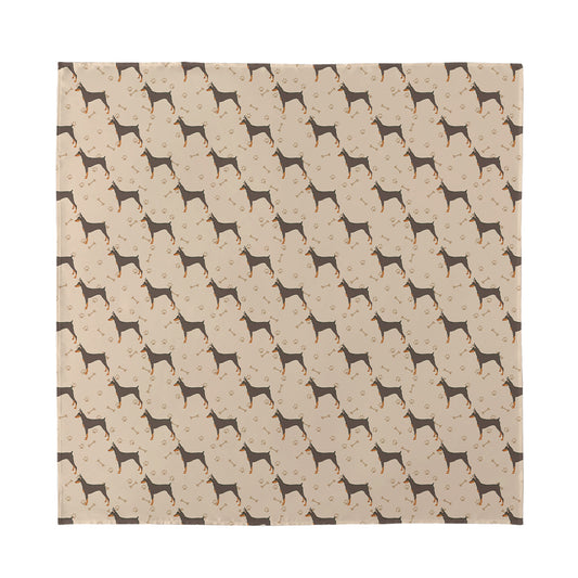 Doberman Pinscher Pattern Print Silk Bandana