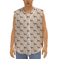 Doberman Pinscher Pattern Print Sleeveless Baseball Jersey