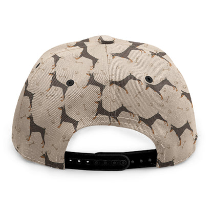 Doberman Pinscher Pattern Print Snapback Cap