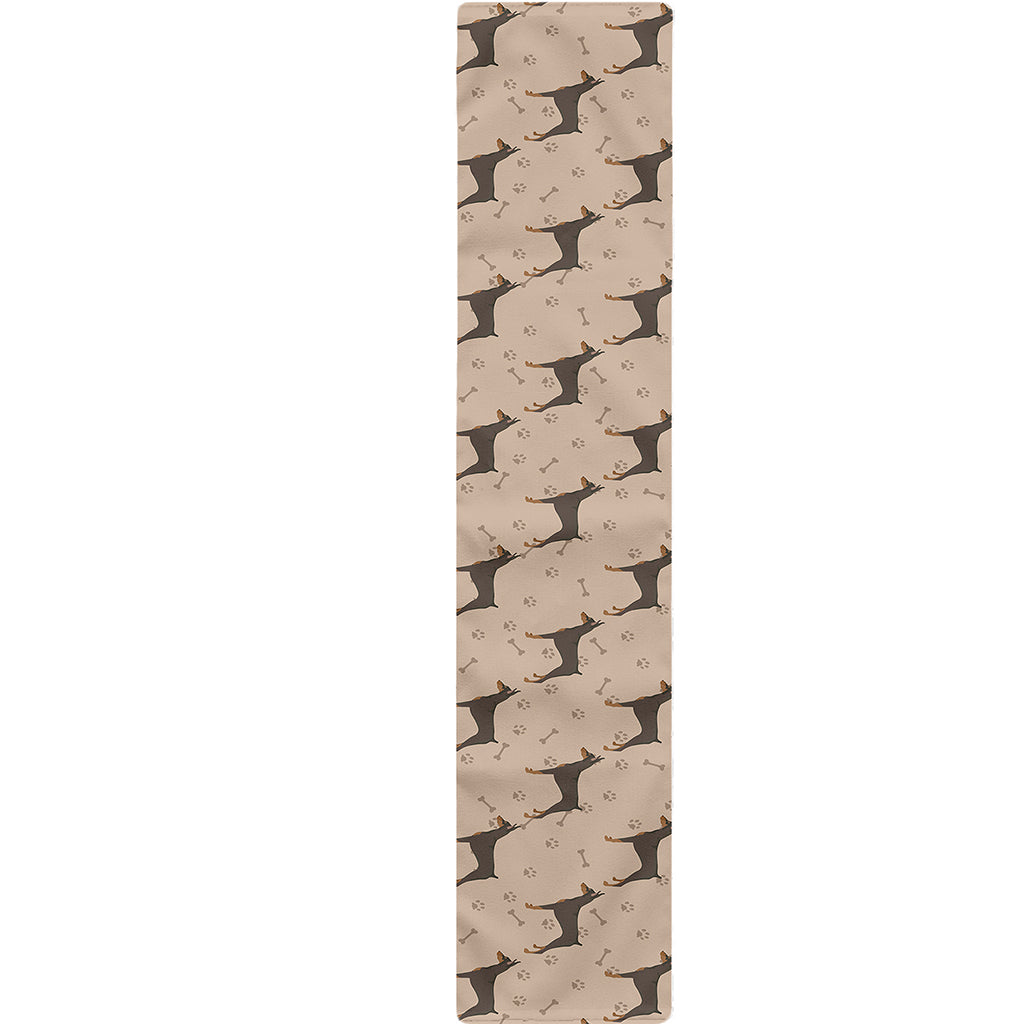 Doberman Pinscher Pattern Print Table Runner