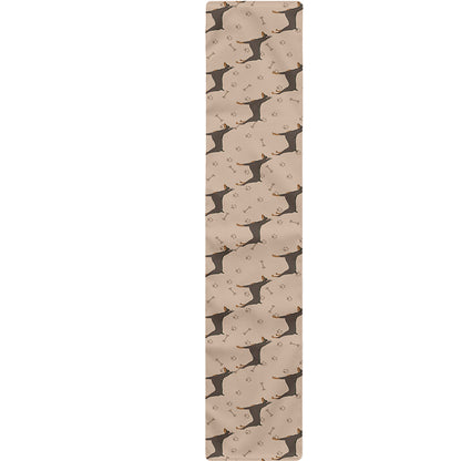 Doberman Pinscher Pattern Print Table Runner