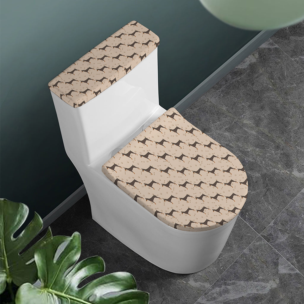 Doberman Pinscher Pattern Print Toilet Lid And Tank Cover Set