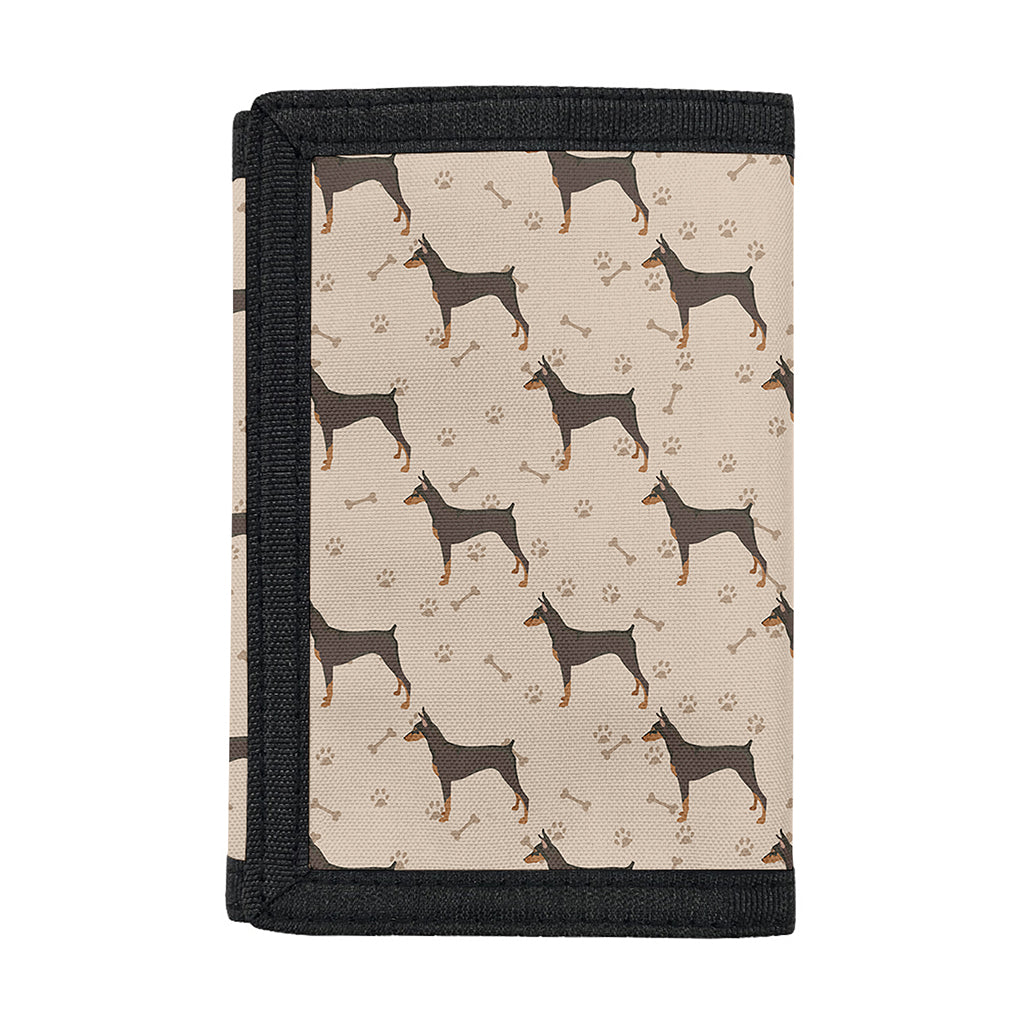 Doberman Pinscher Pattern Print Trifold Wallet