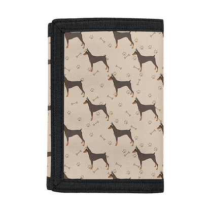 Doberman Pinscher Pattern Print Trifold Wallet