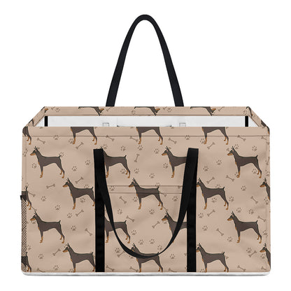 Doberman Pinscher Pattern Print Utility Tote Bag