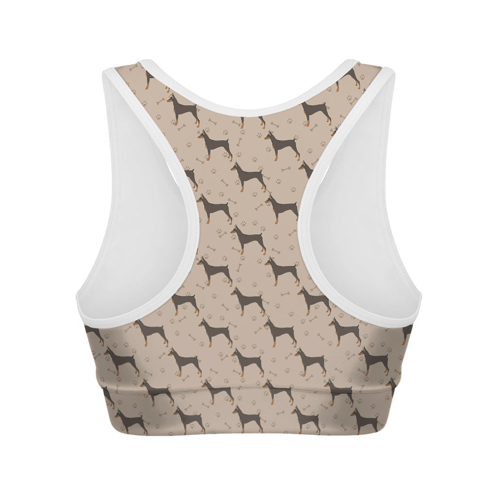Doberman Pinscher Pattern Print Women's Sports Bra