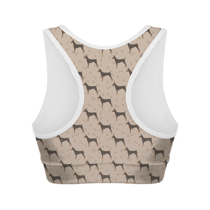 Doberman Pinscher Pattern Print Women's Sports Bra