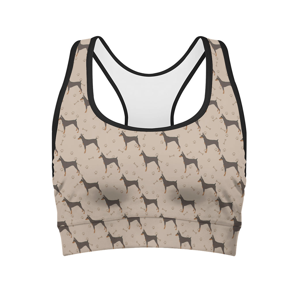 Doberman Pinscher Pattern Print Women's Sports Bra