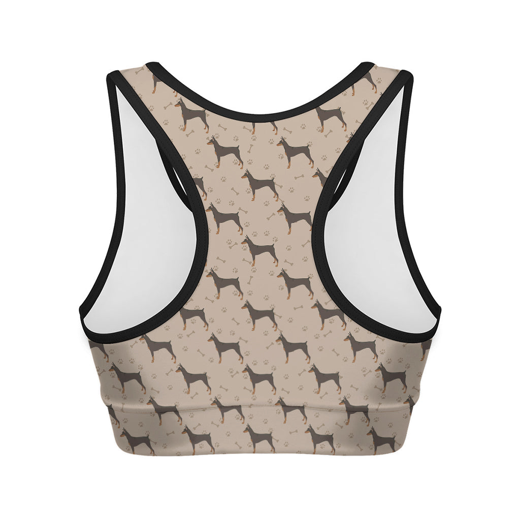 Doberman Pinscher Pattern Print Women's Sports Bra