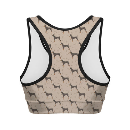 Doberman Pinscher Pattern Print Women's Sports Bra