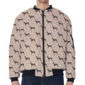 Doberman Pinscher Pattern Print Zip Sleeve Bomber Jacket