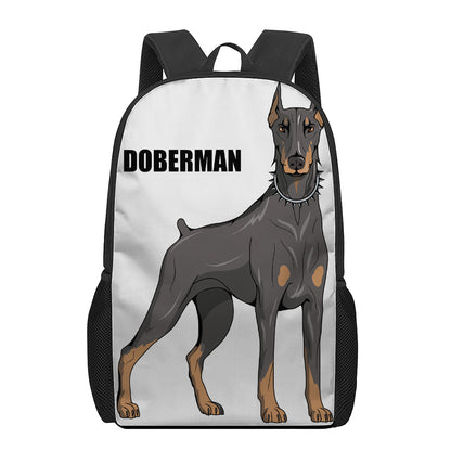 Doberman Pinscher Print 17 Inch Backpack