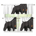 Doberman Pinscher Print 3 Piece Kitchen Curtains