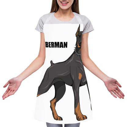 Doberman Pinscher Print Adjustable Apron
