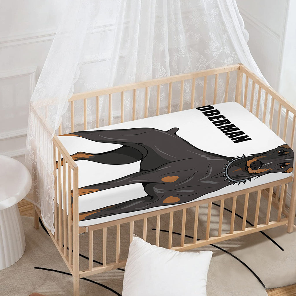 Doberman Pinscher Print Baby Crib Sheet