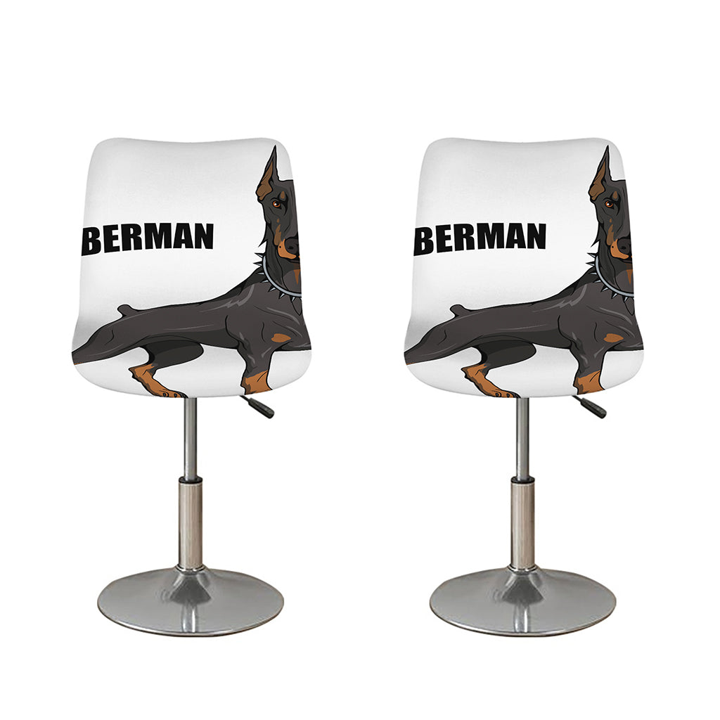 Doberman Pinscher Print Bar Stool Covers