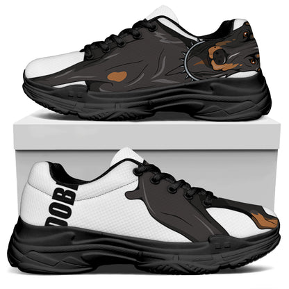 Doberman Pinscher Print Black Chunky Shoes