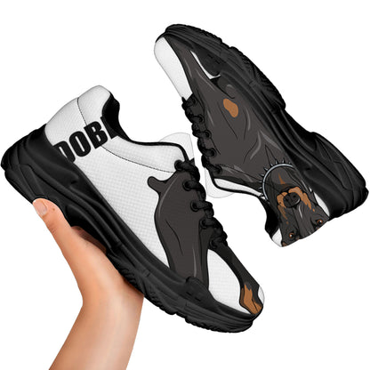 Doberman Pinscher Print Black Chunky Shoes