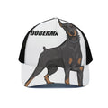 Doberman Pinscher Print Black Mesh Trucker Hat