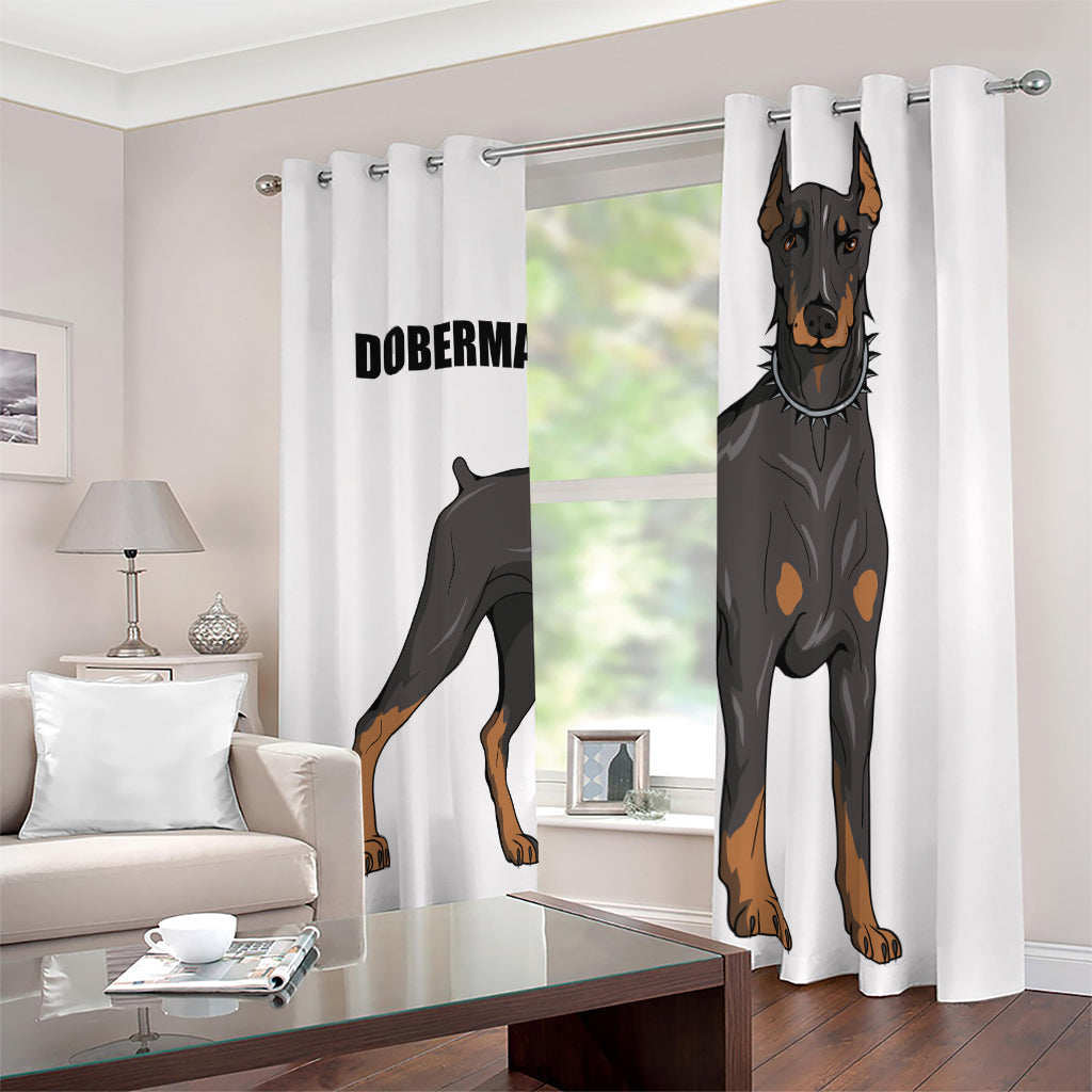 Doberman Pinscher Print Blackout Grommet Curtains