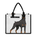 Doberman Pinscher Print Canvas Tote Bag