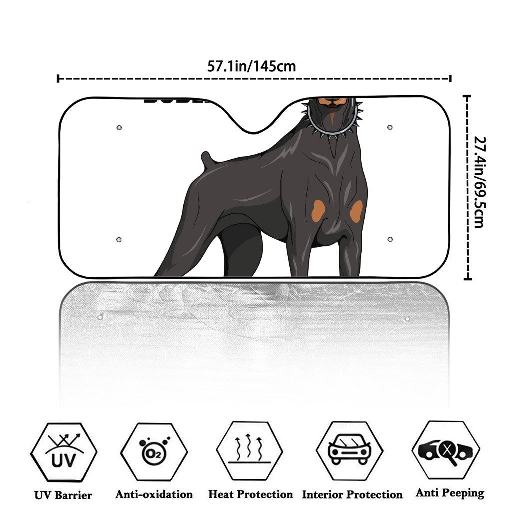 Doberman Pinscher Print Car Windshield Sun Shade