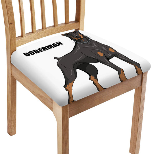 Doberman Pinscher Print Chair Cushion Cover