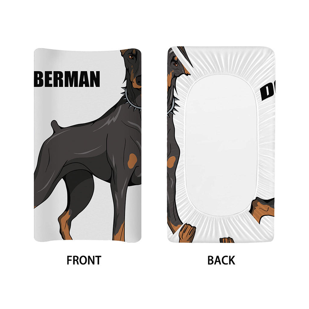 Doberman Pinscher Print Changing Pad Cover