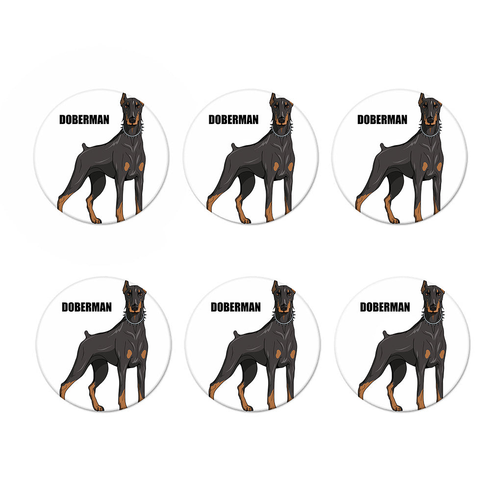 Doberman Pinscher Print Coaster Set