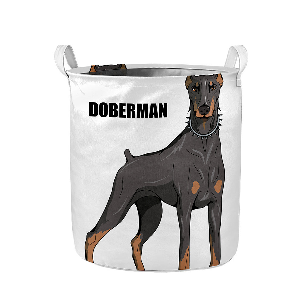 Doberman Pinscher Print Collapsible Laundry Basket