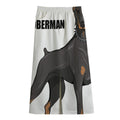 Doberman Pinscher Print Cotton Front Slit Maxi Skirt