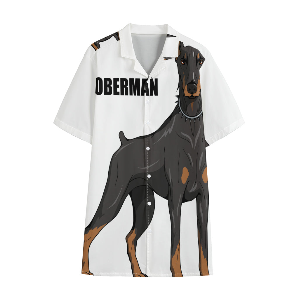 Doberman Pinscher Print Cotton Hawaiian Shirt