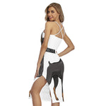 Doberman Pinscher Print Cross Back Cami Dress