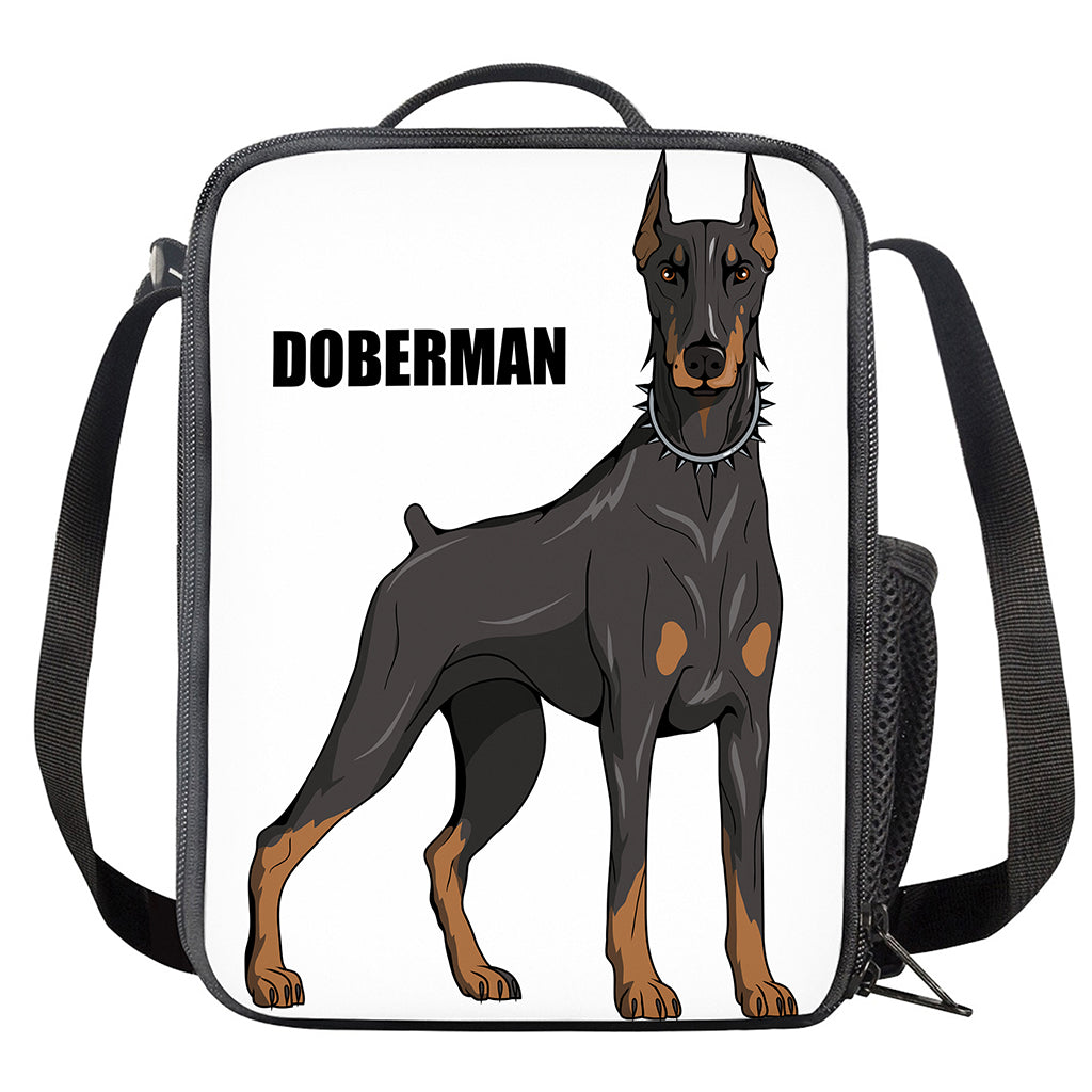 Doberman Pinscher Print Crossbody Lunch Bag