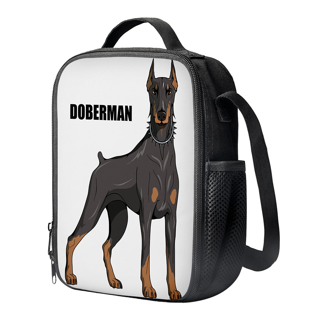 Doberman Pinscher Print Crossbody Lunch Bag