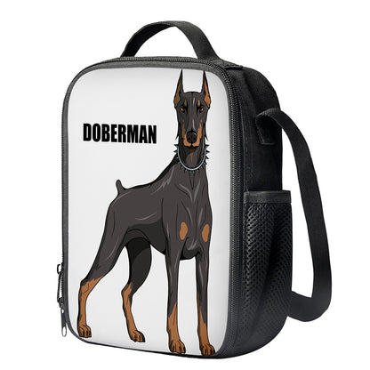 Doberman Pinscher Print Crossbody Lunch Bag